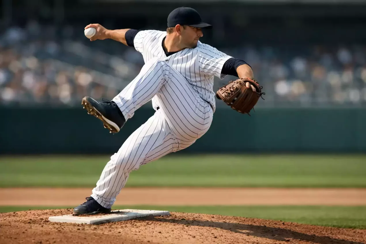 Baseball Wettarten — Pitcher wirft den Ball im MLB-Spiel bei Tageslicht