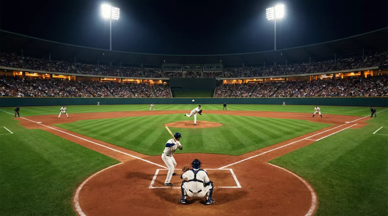 MLB Wetten 2026 — Baseballstadion bei Flutlicht während eines Spiels der Major League Baseball