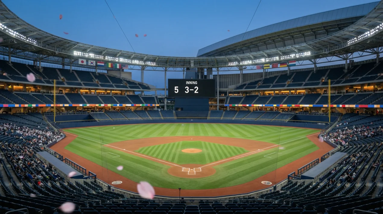 NPB Wetten – Japanisches Baseballstadion mit Zuschauern bei Abendbeleuchtung