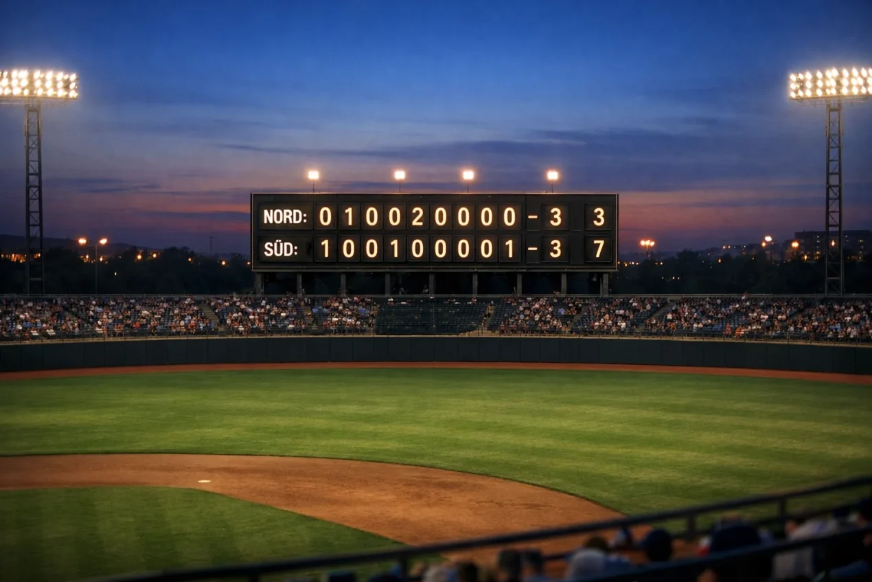 Over Under Wetten Baseball – Anzeigetafel mit Runs im MLB-Stadion